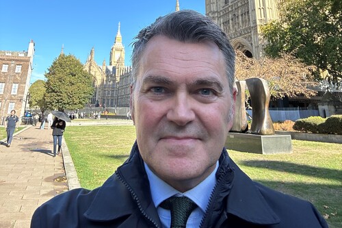 Prof Simon McIntosh-Smith outside Parliament